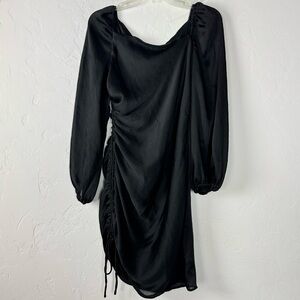 BCBGeneration Black Long Sleeve Ruched Mini Dress